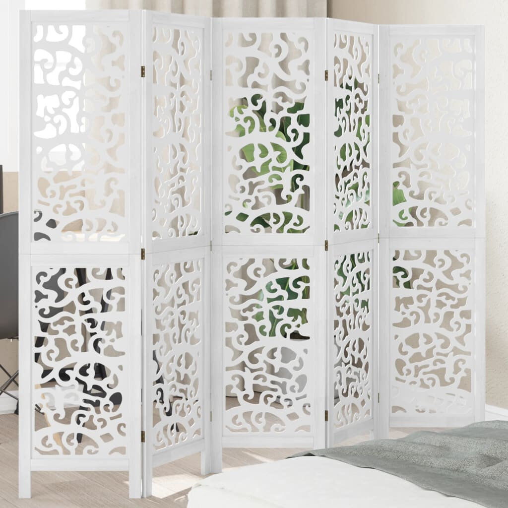 ClassicLiving Folding Room Divider White 220cm H x 180cm W x 1.6cm D