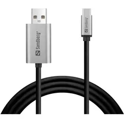 Sandberg DisplayPort – USB C (2 m), Videokabel, Schwarz, Grau