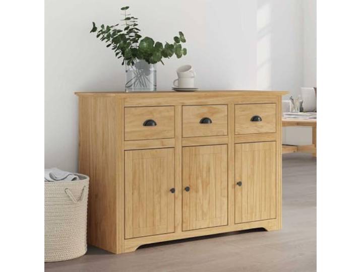 RJPLMFV Anrichte Bodo Honigbraun, 115,5 x 44 x 80 cm, Holz Wohnzimmermöbel mit Fächern, Schubladen, modernes Design, klare Linien, einfache Wartung