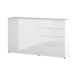 Primo Sideboard  Glossy ¦ weiß ¦ Maße (cm): B: 186 H: 107 T: 40.0
