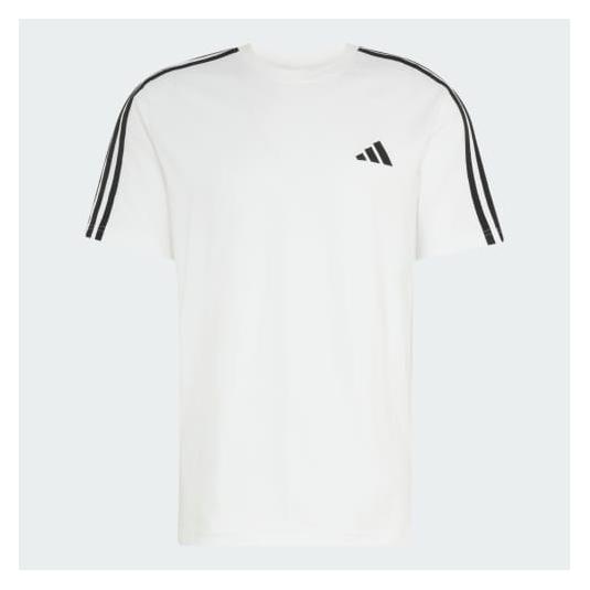 Adidas Herren Essentials 3-Stripes Single Jersey Left Chest Nded Shirt, White/Black, L (L) (KY4116)