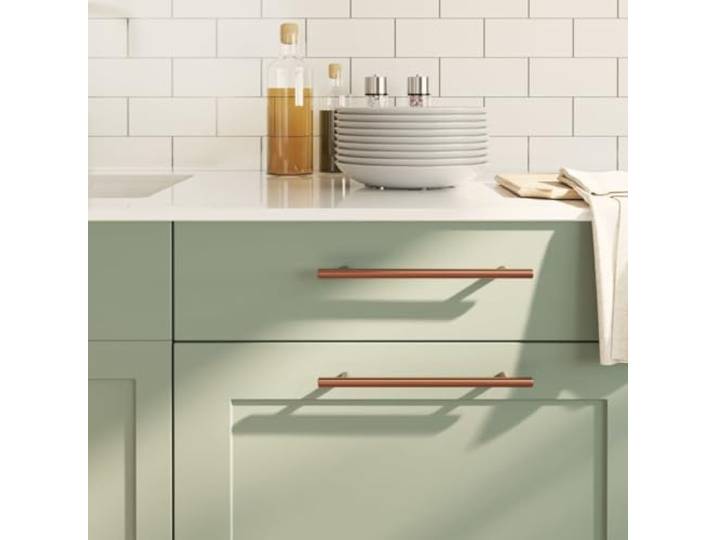 Kaelestia Möbelgriffe 10 Stk Bronzefarben Edelstahl 256x32 mm mit 192 mm Lochabstand für Schrank Schublade Tür Kommode Küche Bad Wohnzimmer Büro
