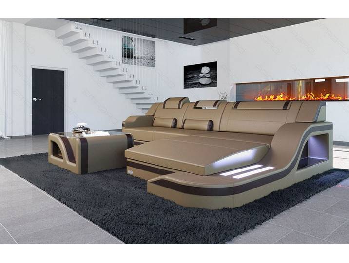 Ecksofa Palermo L-Form in Leder