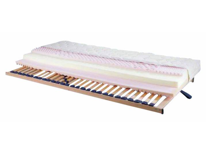 LOMOCO Matratzen-Rahmen-Set H3 ALOE TOP, Weiß, Kaltschaum