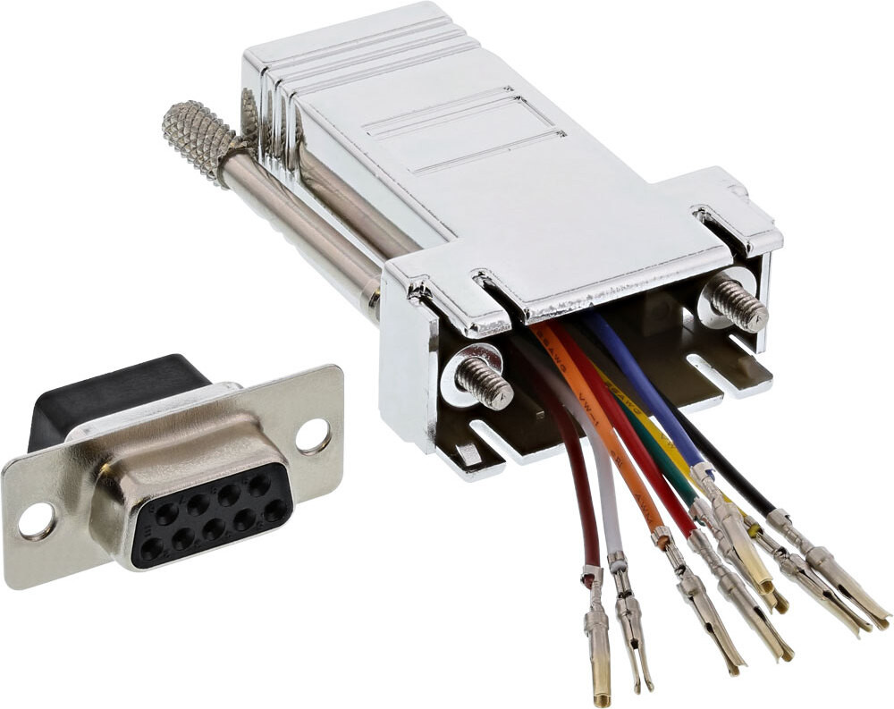 InLine Inline-adapter 9-polige Sub D naar RJ45-aansluiting grijs verguld