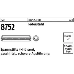 Nieten, Spannstift ISO 8752 geschlitzt 8 x 65 Federstahl schwere Ausf. ISO 8752