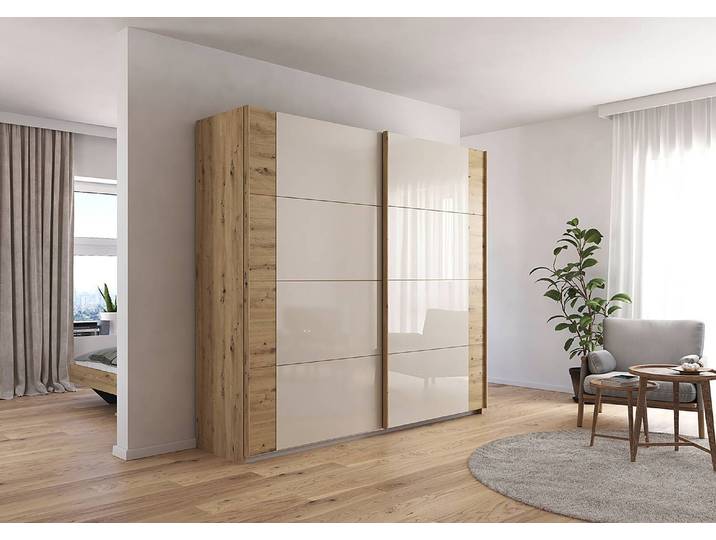 Schwebetürenschrank Artemis 226cm Braun/Kaschmir/Eiche Artisan Dekor