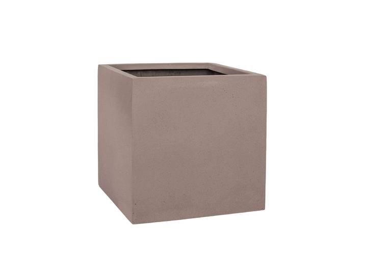 Hochwertiger In-/Outdoor Blumentopf „Natural Block“ Taupe 50 x 50 x Höhe 50 cm Pottery Pots