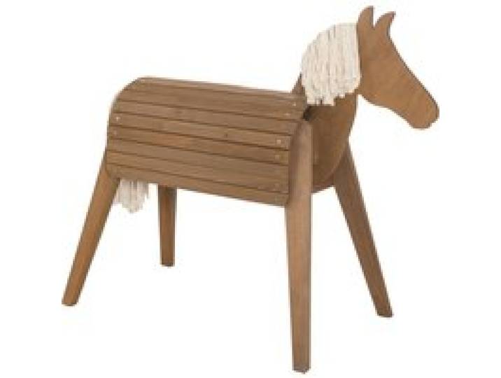 ROBA Cheval jouet d'extérieur, résistant aux intempéries (grand (64x151x123 cm), teck)