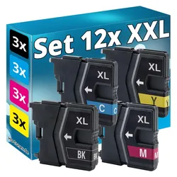 Druckfuxx, Druckerpatrone, 12x TINTE PATRONEN kompatibel BROTHER MFC-J220 J265W DCP-J125 J140W J315W J515W