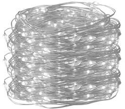 Friendly Fresh Finds LED String Lights Silver Wire Fairy Lights Waterproof Garland Lights For Christmas, Wedding. white