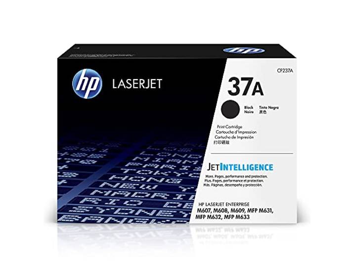 HP 37A toner LaserJet noir authentique pour HP LaserJet Enterprise M607/M608/M609/M631/M632/M633 (CF237A)\, Taille Unique