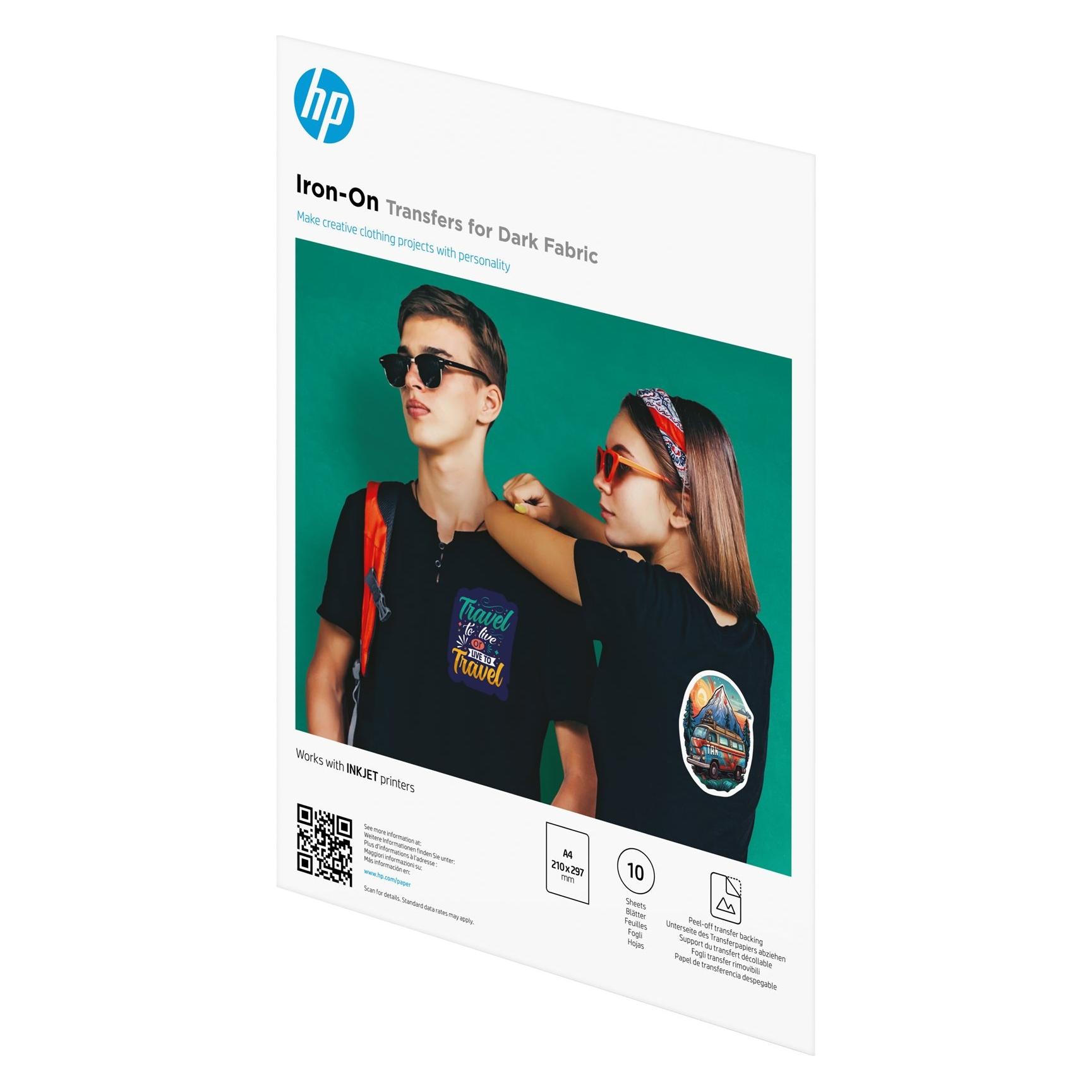 HP Iron-On Transfers for Dark Fabric A4 (210 x 297 mm) 10 sheets (8L1U7A)