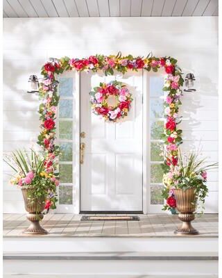 6 Pre-Lit Mia Spring Garland by BrylaneHome in Pink