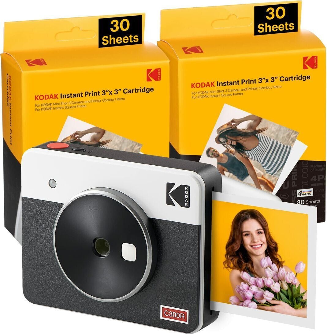 Kodak Mini Shot 3 Retro Instantcamera Wit met 4Pass-technologie en CMOS-sensor