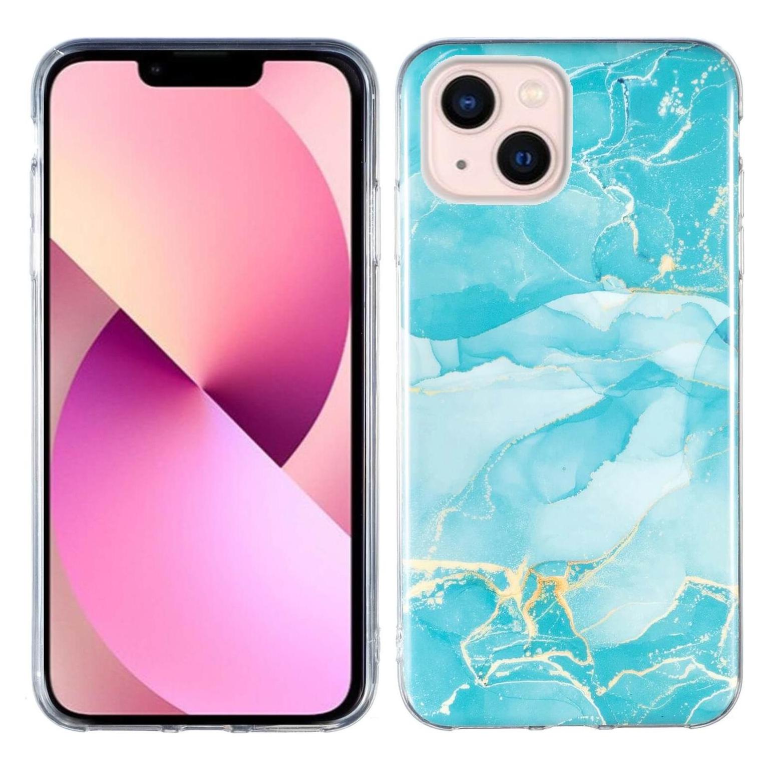 Cover-Discount iPhone 14 Plus - Silikon Gummi Case Green Marble (Apple iPhone 14 Plus) (EDA003356502B)