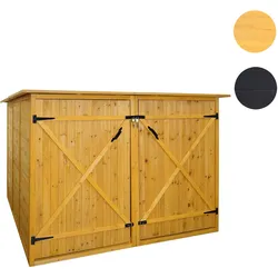 2er-Fahrradgarage HWC-H60, Fahrradbox Geräteschuppen Gerätehaus, MVG abschließbar 151x200x200cm ~ braun