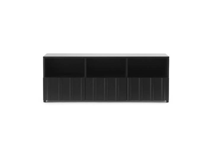 Normann Copenhagen Rib Sideboard Hybrid Soft Schwarz, 44x120x38 cm