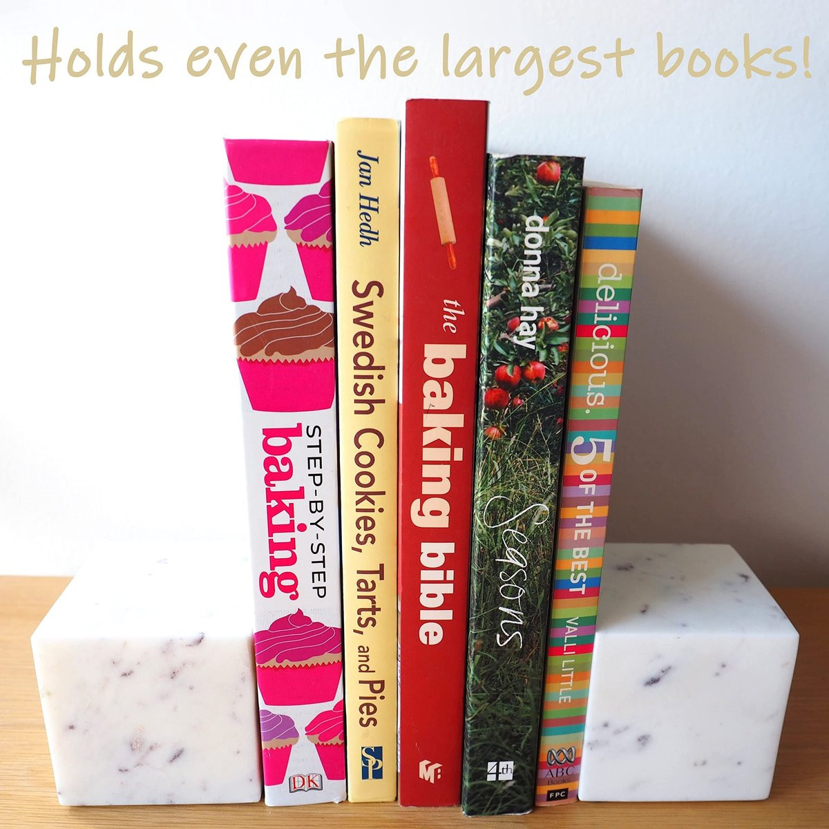 Omgoods Handgemaakte Marmeren Boekensteunen Set van 2