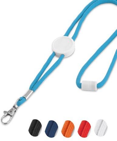 Lanyard regolabile in poliestere 26g, taglio doming Ø5x4,5cm Personalizzate o neutre