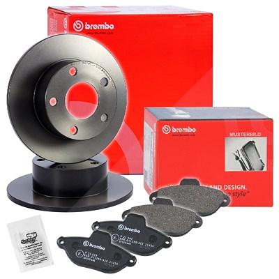Brembo Bremsscheiben Coated+Beläge Hinten Voll [Hersteller-Nr. 10698772] für BMW