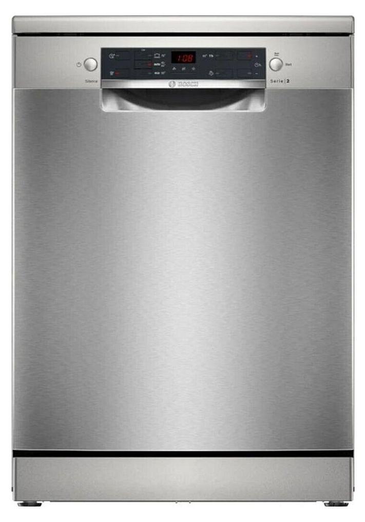 Bosch Serie 2 SMS25GI09F, Freistehend, Standardgröße (60 cm), Edelstahl, Schwarz, Tasten, 1,75 m