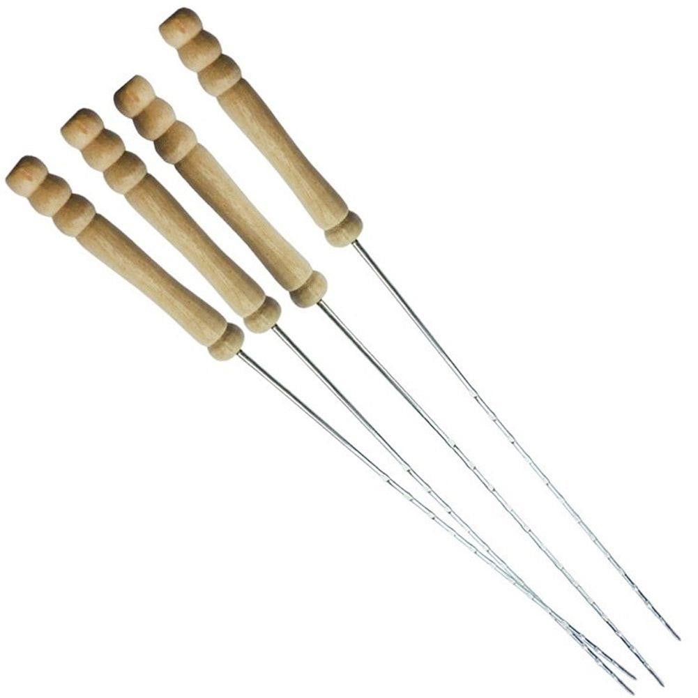 BBQ Collection BBQ-shashlikspiesen, 4 stalen grillspiesen, 38,5 cm, herbruikbaar