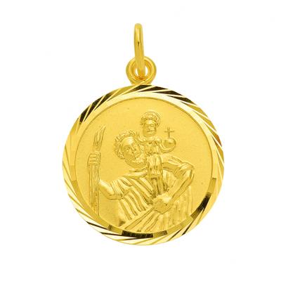 Kettenanhänger ADELIA´S "Medaille Christophorus 333 Gold ( 8K )", gold, Schmuckanhänger, Damen, Gold, Kettenanhänger, Goldanhänger Christophorus