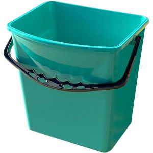 Böttcher-AG Putzeimer Ersatzeimer Reinigungswagen, 6 Liter, eckig, aus Kunststoff, grün, mit Ausgussöffnung