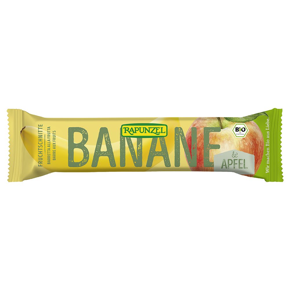 Rapunzel Bio Fruchtschnitte, Banane-Apfel 40 g Riegel