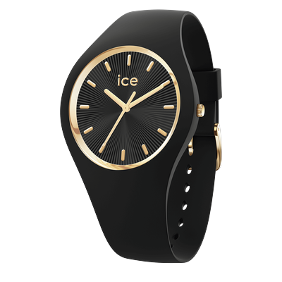 Quarzuhr ICE-WATCH "ICE champagne", schwarz (schwarz, schwarz), Armbanduhren, Damen, Schwarz, Quarzuhr, Armbanduhr, Damenuhr, Silikonarmband, analog