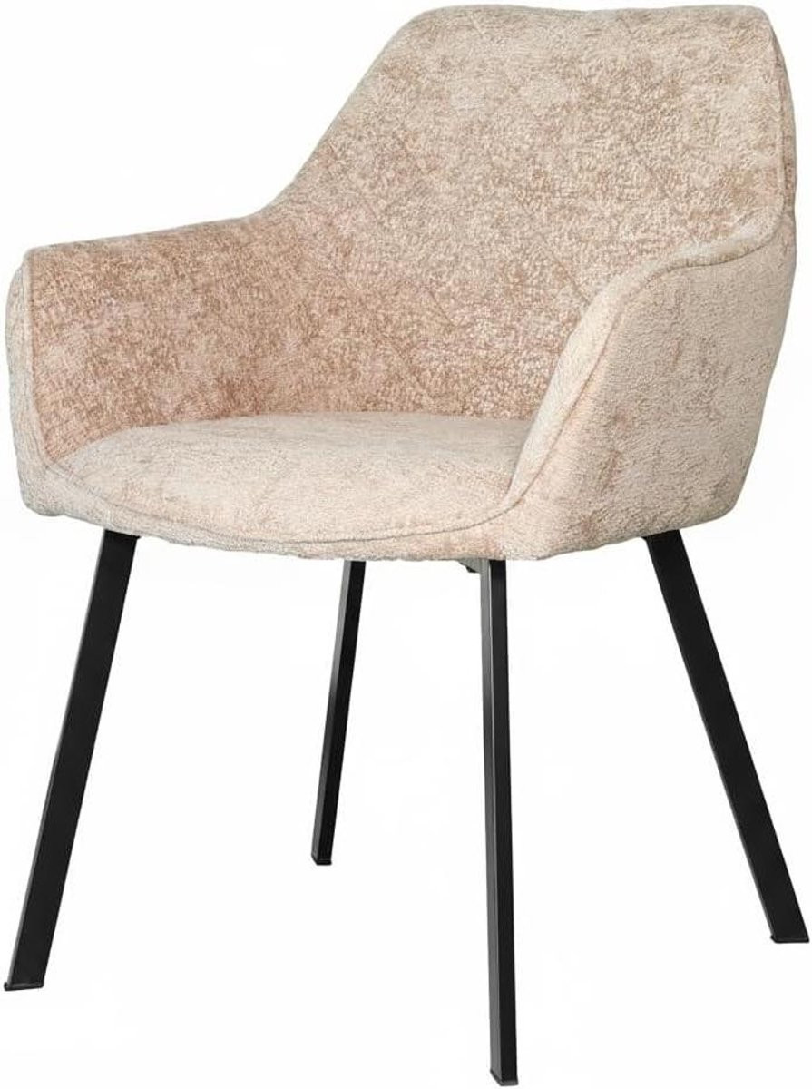 Eetkamerstoel met armleuning Chenille - Taupe