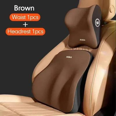 Uplift Essentials Memory Foam Car Lumbar And Neck Support Pillows brown Suit