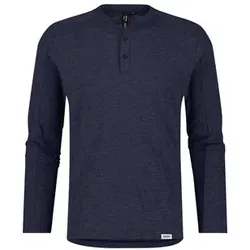 Serengeti Langarm-Shirt mit Knopfleiste, nachtblau, Größe XL - nachtblau - XL