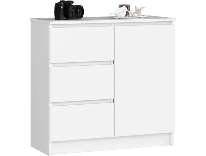Commode blanche élégante K80 JERRY 1D 3L avec rangement et design moderne