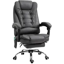 Vinsetto Massage-Bürostuhl, Ergonomisch Schreibtischstuhl mit Liegefunktion