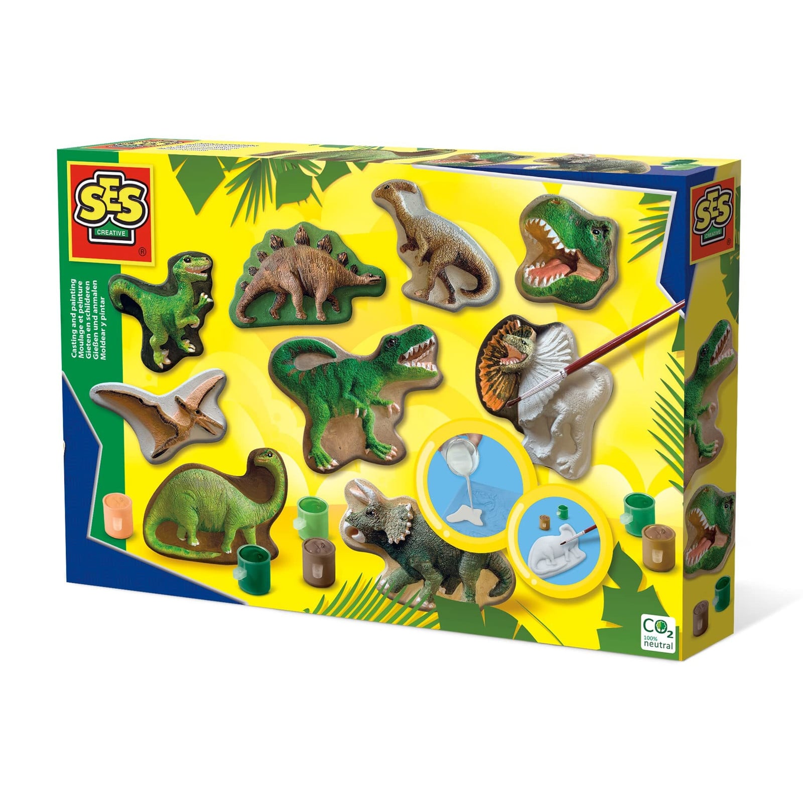 SES Creative Dinosaurussenwereld Giet- en knutselset voor kinderen met meerdere kleuren