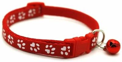 Uplift Essentials Charming Adjustable Pet Bell Collar red