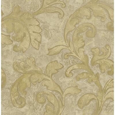 Seabrook Designs Delfina Leaf Trail Unpasted Wallpaper