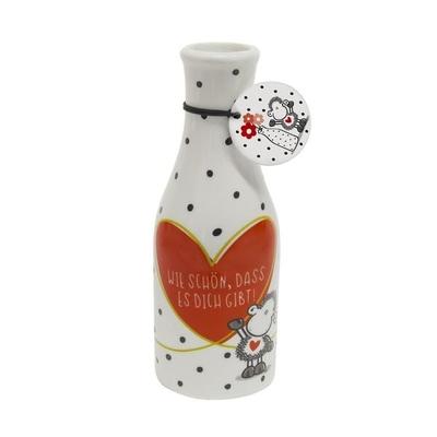 Sheepworld 46220 Vase mit Motivdruck:'Wie schön, dass es dich gibt!', mit Geschenktag