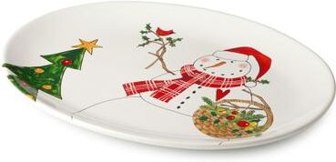 "Certified International Snowman Delight Oval Platter 16in x 12in - 16"" L x 12"" W x 1.25"" H"