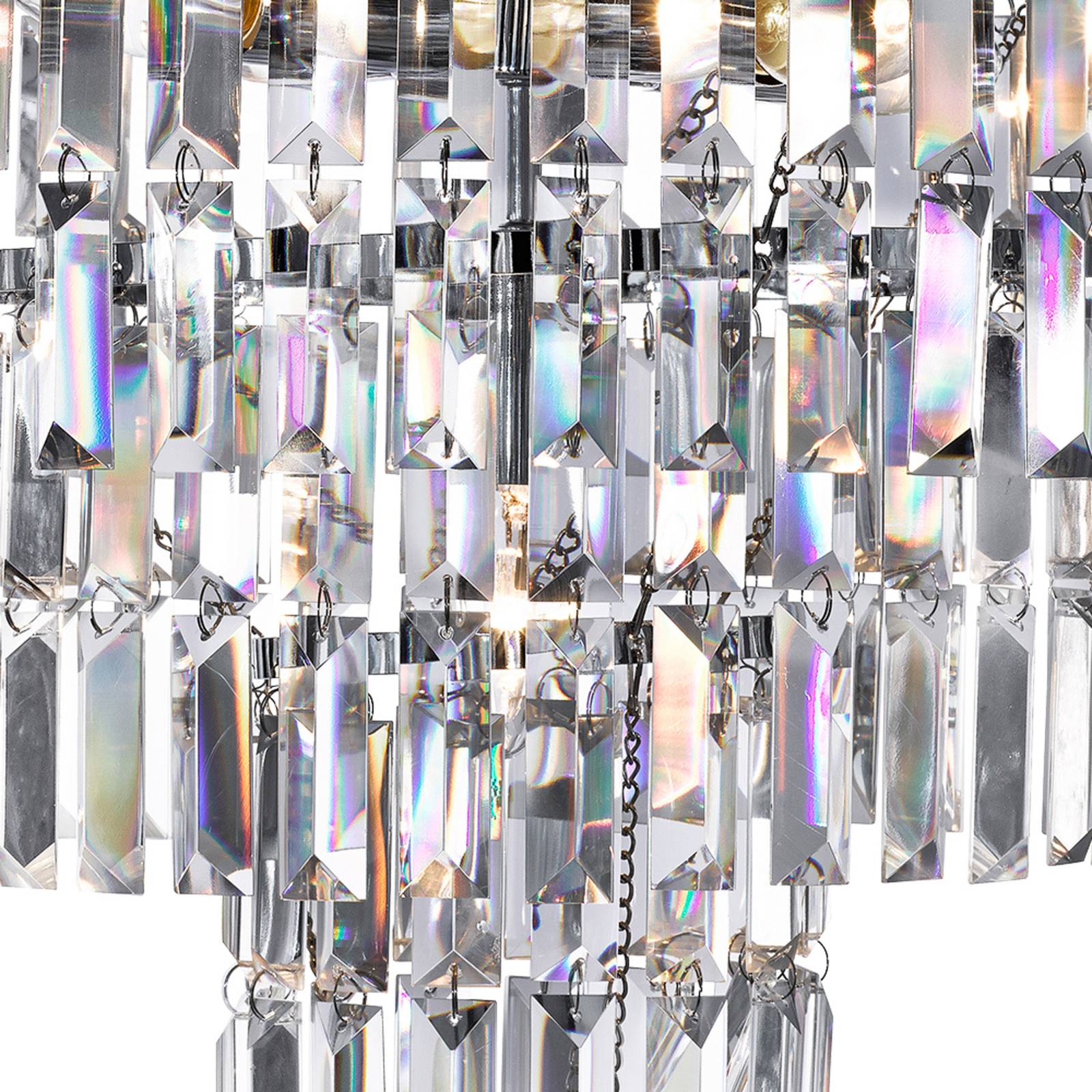 Searchlight Crystal Chandelier Empire, dimmable, Clear / transparent, Living / Dining Room, Glass, Ceiling Light