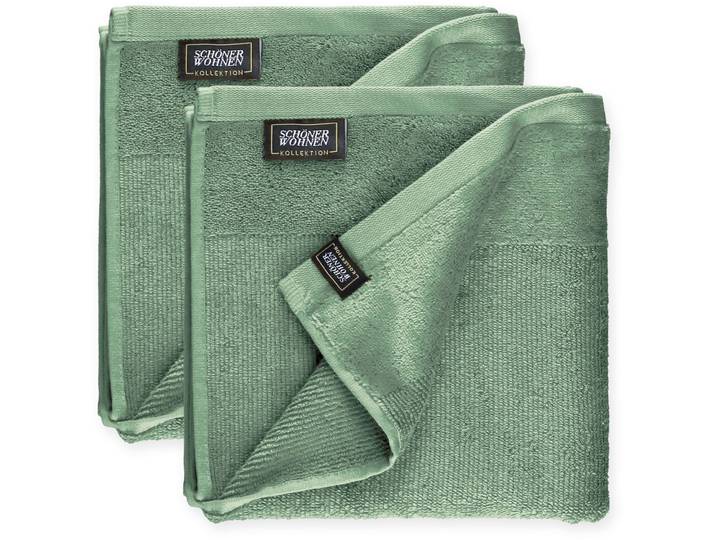 Handtücher Sense , grün, B:50cm L:100cm, Frottee, Obermaterial: 100% Baumwolle, SCHÖNER WOHNEN-KOLLEKTION, Handtücher, Handtücher, mit Velourborte, hautschmeichelnde Airtouch Qualität, super weich
