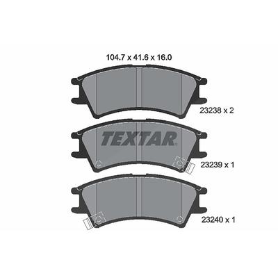 Textar Bremsbelagsatz, Scheibenbremse [Hersteller-Nr. 2323802] für Hyundai