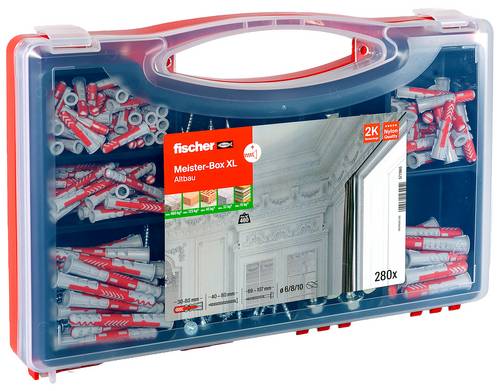 Fischer 577865 Meister-Box XL Altbau + S Dübel-Sortimentsbox 30 mm, 40 mm, 50 mm, 65 mm, 80mm 280 Teile