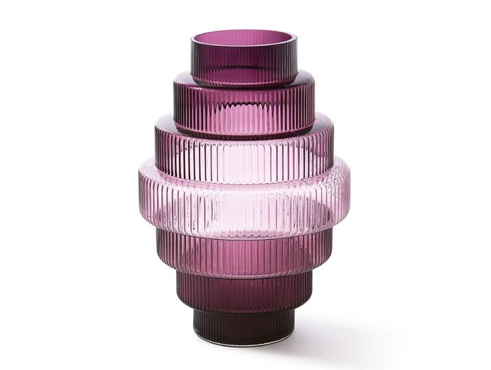 POLSPOTTEN - Steps Vase L, dunkles lila