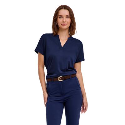 Poloshirt FALKE "Lyocell Balance", Damen, Gr. XS, space blau (6116), Shirts