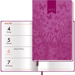 Trötsch Taschenkalender 20276435, Schmetterlinge, Jahr 2027, 1 Woche auf 2 Seiten, Softcover, A7