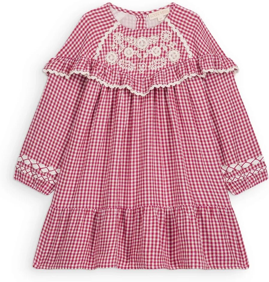 Louise Misha Robe Orana Carreaux Coton Bio Framboise 2 ans