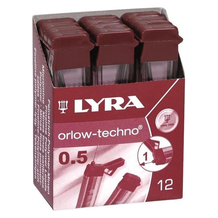 FILA Lyra Graphitminen für B-Bleistifte, 0,5 mm (0.50 mm, B, 12x) (WIKR-1009101)